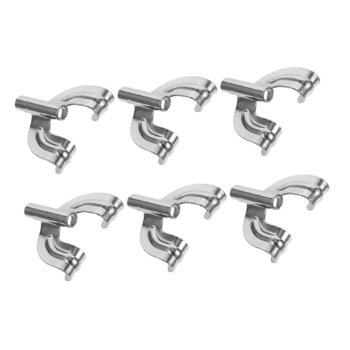 SUPVOX 6pcs Drum Instrument Accessories Mounting Lugs Holder Bass Drum Hooks for Drum Clamp Key Replacement Drums Grips Shaped Bass Drum Mount Claw Hook Silver Zinc Alloy