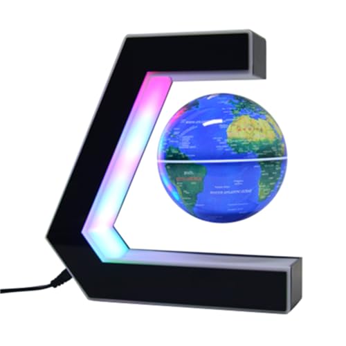 BEBEVOGUE Personalized Magnetic Levitation Floating Globe with LED Light Anti Gravity Color Changing World Globe for Office Home Desk Gadget Decor Cool Birthday Gift for Men Kids Boss Boys