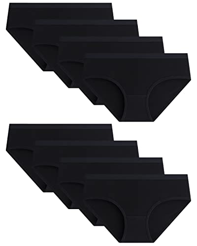 Adorel Mädchen Slips Baumwolle Teenager Unterhosen 8er-Pack Schwarz...