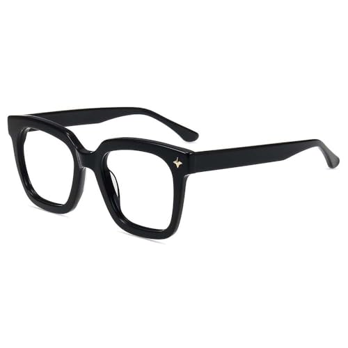 Image of Firmoo Oversized Blue Light Glasses for Women Men Large Frame Anti Eyestrain & UV Protection Computer Gaming Blue Blocker Eyeglasses(Black)