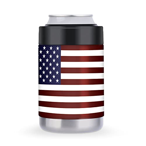 Extremus Temps Can Cooler, 12oz Stainless Steel Double Wall Vacuum Insulated Can Cooler – Iconic Laser Printed Designs - Stainless Steel Can Coozies Fits Standard Size Cans - Replaces Coozies for Cans