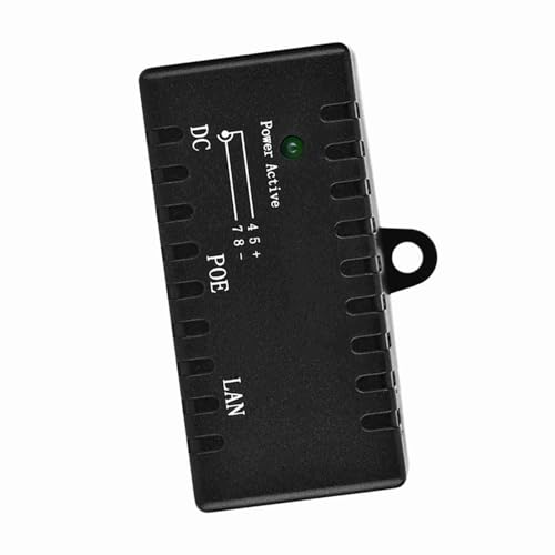 POE Injector, POE Splitter Adaptador Power Over Ethernet, Red LAN 10M/100Mbps, Interfaces RJ45, Puerto POE, LAN y DC, Fácil de conectar (Negro) miniatura 2