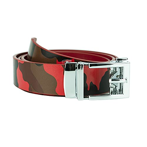 Image of Gelante Genuine Leather Ratchet Dress Belt With Automatic Sliding Buckle - Minimalistic Style-Trim to Fit