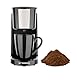Grossag Kaffee-Automat KA 8 ein-Tassen Kaffee-Automat in Schwarz, entnehmbarer Permanent-Filter, Automatische Abschaltung, Betriebskontroll-Leuchte, KA8.17, Inklusive Porzellantasse (150ml)