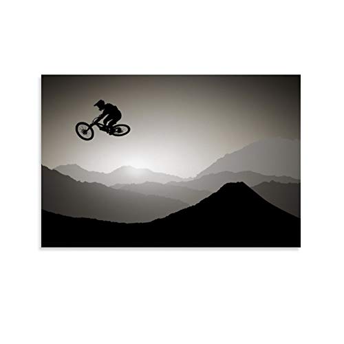 Downhill Mountainbiker MTB Poster Dekorative Malerei Leinwand Wandkunst Wohnzimmer Poster Schlafzimmer Gemälde 20 x 30 cm