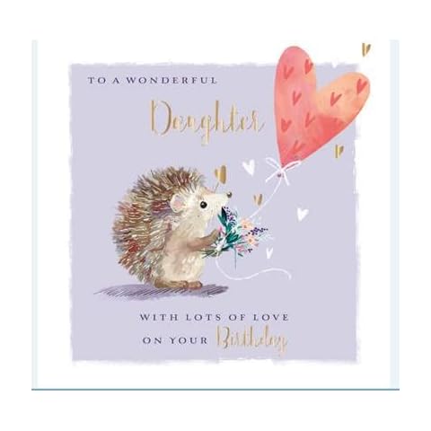 To A Wonderful Daughter Hedgehog Birthday Card Cover