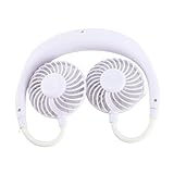Aumotop Double Desk USB Rechargeable Neck Hanging Fan with Strong Wind Force, Long-Lasting Battery, Foldable Design, for Home and Travel, ABS+Plastic (White) - Image 9