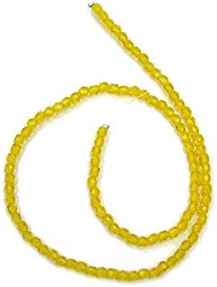 Miniatura 3 de Cuentas de cristal facetadas redondas de 0.118 in (135 cuentas) citrino, checo pulido al fuego, hilo de 16 pulgadas