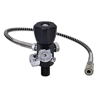 DRYHTEN DIN Ventil Füllstation Adapter 4500psi / 300bar mit 50cm Schlauch Dual Gauge für das Laden Scuba Tank Paintball PCP Airsoft Tauchen HPA Zylinder (M18*1.5)