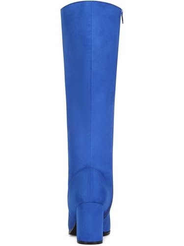 Allegra K Women's Side Zipper Chunky Heel Knee High Boots4