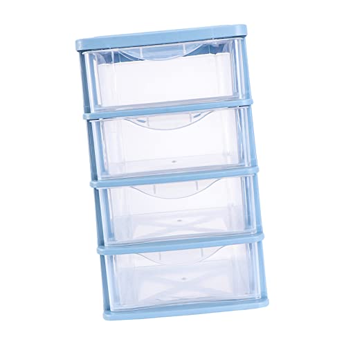 BIUDECO 1個 ボックス 棚収納ボックス デスクストレージオーガナイザー ヘアクローコンテナ stack ニート 化粧台 機械 雑貨オーガナイザー 雑貨引き出し プラスチックPP Blue