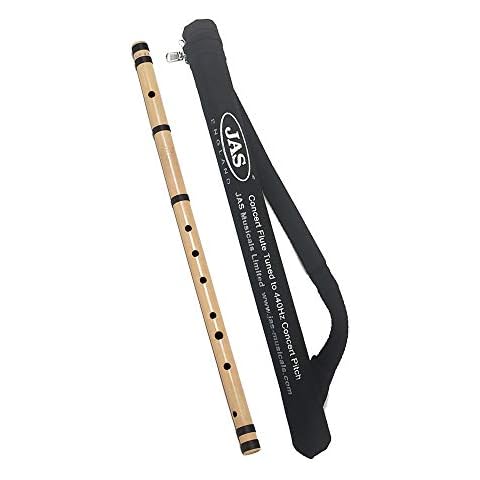 JAS Bansuri, Concert Quality, C' Medium Size 19 Inch / 48.26 Cm Long, Transverse Cover