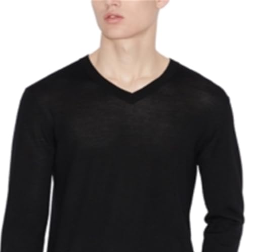 Armani Exchange Men's Merino Wool V-Neck Pullover with Icon Logo2