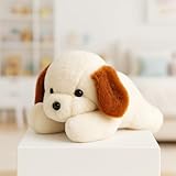 Storio Soft Plush Lying White Puppy Stuffed Animal | Kids Animal Home Decor for Boys & Girls Soft Dog Plush Toy - 25cm