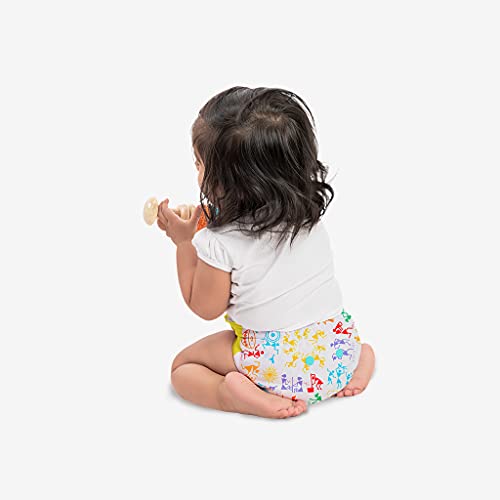 Image of SuperBottoms UNO Freesize Cloth Diaper | Cloth diaper for babies 0 to 3 years | Washable & Reusable cloth diaper | Comes with cloth diaper inserts | 1 Organic cotton Soaker + 1 Booster (White Warli ))