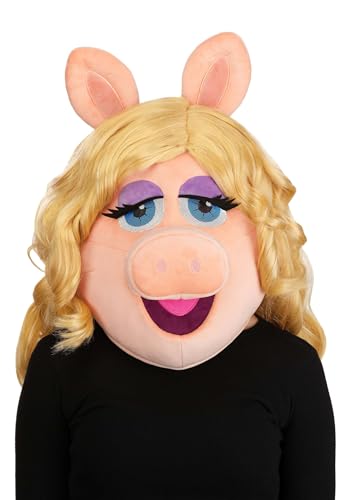 Disney Muppets Miss Piggy Adult Halloween Costume Full-Head Mask - Officially Licensed Multicolor