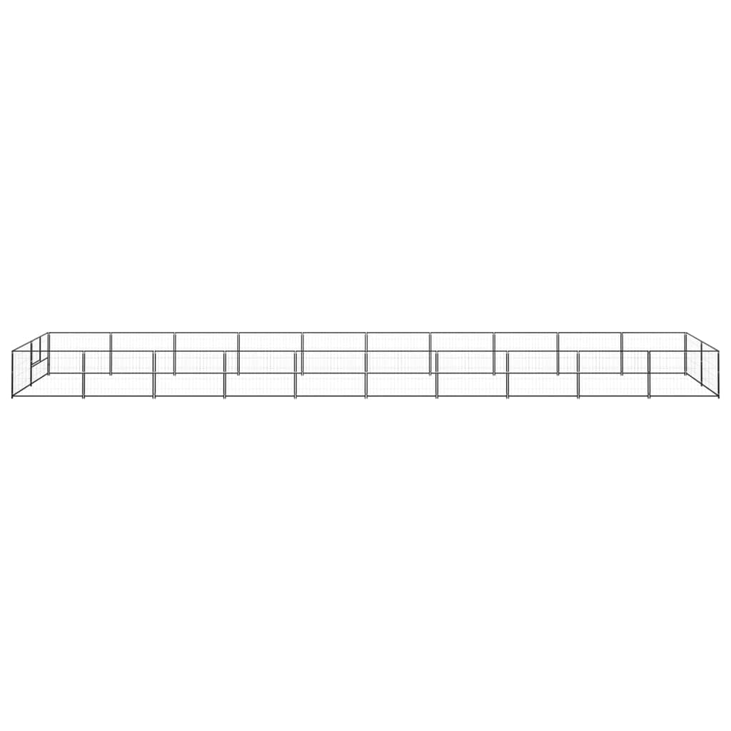 Artykuły dla zwierząt - Hodowla dla psów, czarna, 20 m², stal, zwierzęta i artykuły dla zwierząt
