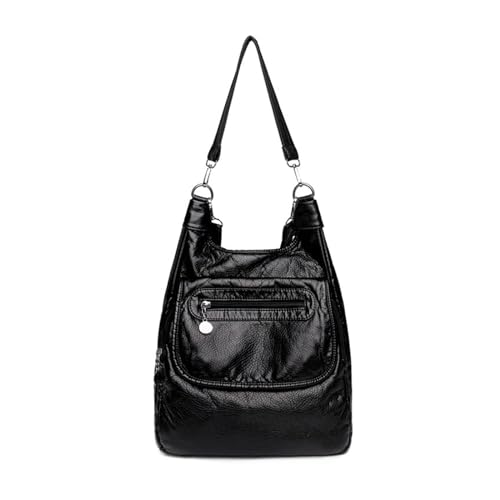 Sac à dos travail femme en polyuréthane noir et sac à bandoulière de voyage décontracté