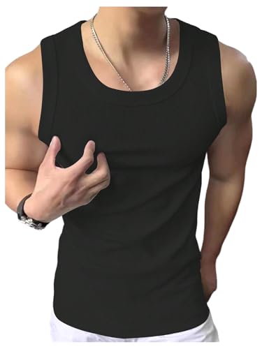 Men's Summer Tank Tops Sleeveless Undershirts Tank Basic Workout Gym Muscle Shirts