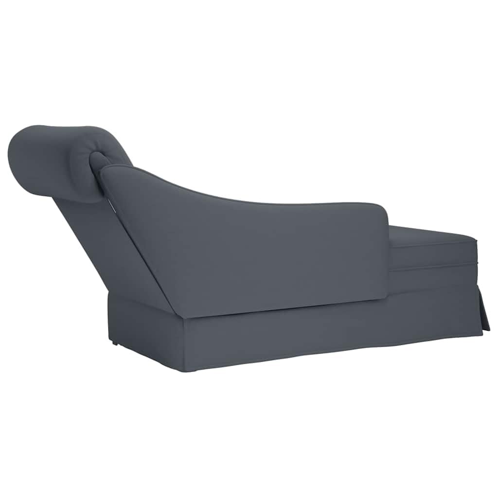Chaise longue con cuscino cervicale e bracciolo destro, in velluto, 145 x 56 x 70 cm, comoda sedia da salotto per soggiorno, camera da letto, camera degli ospiti, zona relax e lettura