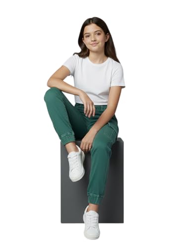 Image of Amazon Brand - Jam & Honey Girls Cotton Rich Jogger Jeans | Elasticated Waistband Cargo Jean | Jeggings | Age 2-13 Years