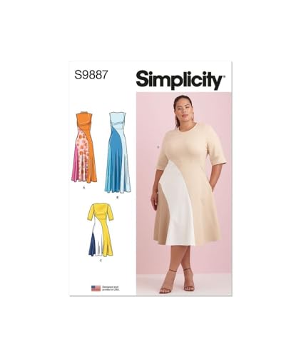 Simplicity S9887 Fitted Color Block Dress