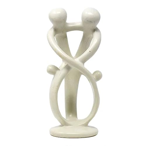 Product Image of the Global Crafts Natural 8-inch Tall Soapstone Family Sculpture - 2 Parents 2 Children