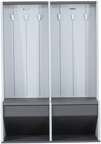 LIFETIME Storage Locker, Freestanding Cabinet with Benches & Shoe...