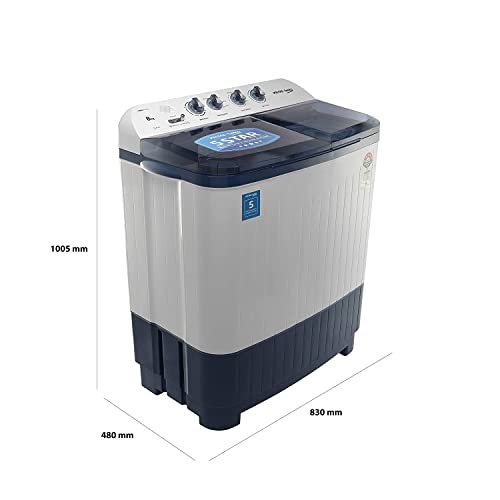 Image of Voltas Beko 8.5 kg Semi-Automatic Top Loading Washing Machine, 2 Casette Filter (WTT85DBLT, Sky Blue)