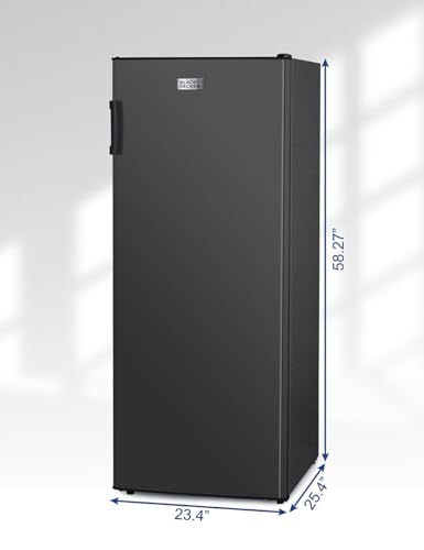 BLACK+DECKER 8.5 Cu. Ft. Upright Freezer, Stand Up Freezer with Mechanical Temperature Control, Freezer Upright with 3 Shelves and 4 Door Bins, Manual Defrost, R600a Refrigerant, BUF850LB, Black on Fridge.com