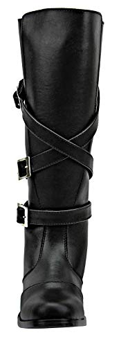 Men's Man Gardena Fashion Stylish Motorcycle Riding Leather Tall Knee High Boots Black2