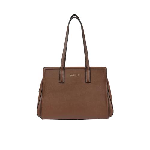 Image of Accessorize London Women's Brown Triple Compartment Lexi Shoulder Bag office use I tote bag for woman I Tote handbags for women I Tote stylish I shoulder bag