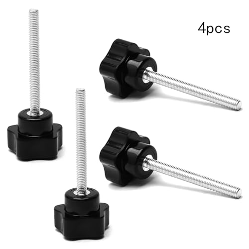 Othmro M6×60mm Male Thread Clamping Knobs Grip, 4pcs Thumb Screws Star Head Handle Knobs Tightening Screw Bakelite Knob - Image 2