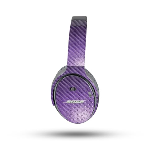 Image of MightySkins Carbon Fiber Skin Compatible with Bose QuietComfort 35 II Headphones - Purple Diamond Plate | Protective, Durable Textured Carbon Fiber Finish | Easy to Apply