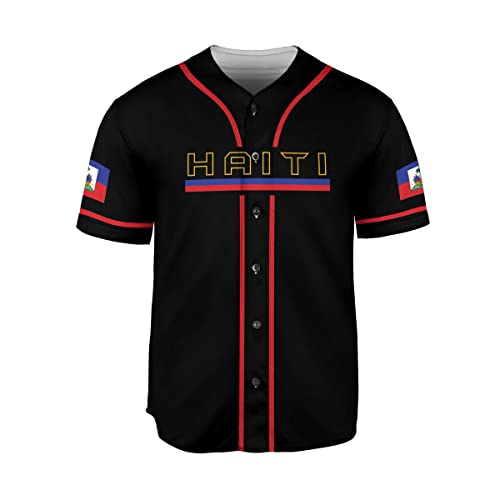 Leeprints Personalized Name Haiti Baseball Jersey, Haitian Baseball Jersey for Men Women, Haitian Flag Jersey miniatura 2