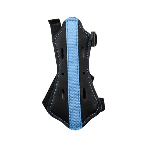 Nicear Protector De Brazo De Cuero Para Tiro Con Arco, Con Correa Ajustable Y Orificios De Ventilación, De 4 Mm De Grosor, Ideal Para Entrenamiento Al Aire Libre, Para Jóvenes Y Adultos (azul)
