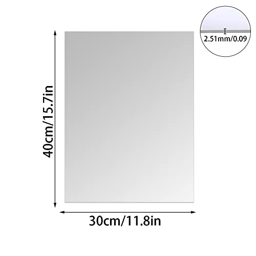 TAIANJI Wall Mirror Self Adhesive Mirror Non Glass High Definition Flexible Wall Frameless 40x30cm Stick on Mirrors for Bathroom Home 3mm