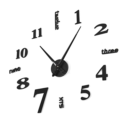 Restokki Reloj de Pared 3D Luminoso DIY Moderno, Reloj de Pared DIY sin Marco Pegatinas 3D Reloj de Pared Decorativo con números Romanos para Sala de Estar/Oficina Cover
