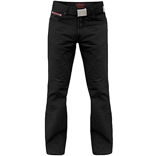 Duke London Extra Grand Original Compatible avec Cordon de Bedford Jeans Noir (Mario) Tour de Taille 32 à 50 Pouces, L 96cm - Noir Cordon Bedford, Noir Cordon de Bedford, W38 X L38