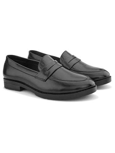 Image of STANPHORD Men Formal Loafer Shoes | PU Leatherette Slip-On Moccasins | Cushioned Anti-Slip | Office Business Casual (TPSL 25010)