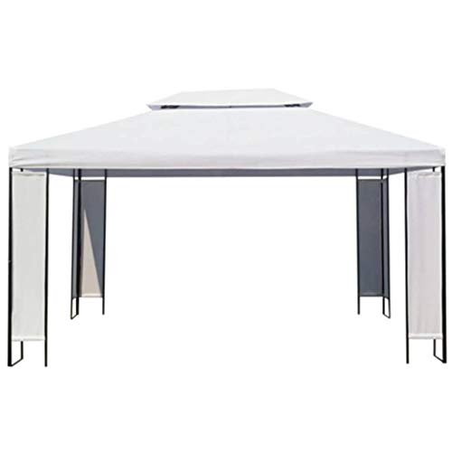 vidaXL Carpa de Jardín Acero y Tela Blanco y Negro 3x4 m Cenador de Patio