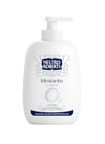 Neutro Roberts Sapone Liquido Idratante con Glicerina, Sapone Liquido per le Mani con Ingredienti Naturali, Flacone in Bio Plastica, Riciclabile, Dermatologicamente Testato, Confezione 200 ml