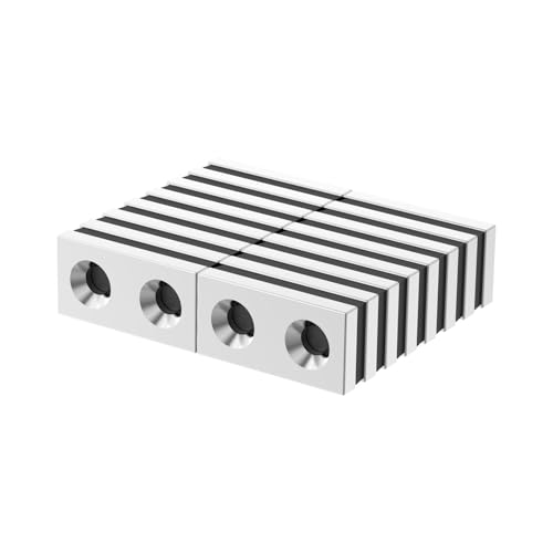 AplysiaTech N52-1.00" L x 1/2" W x 1/8" H - 16 Pack, Neodymium 2X #6 Screw Countersunk Hole Bar Magnets, Rare Earth Magnets with Screw Holes, Powerful NdFeB Block Magnet- 1.00" x 0.5" x 0.125"