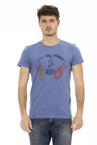 T-shirt en coton bleu pour homme anti froissement et respirant au bureau