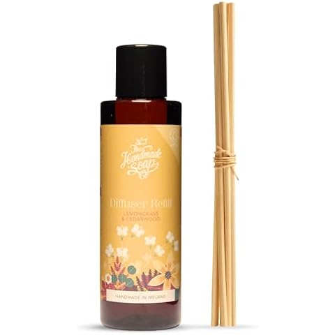 The Handmade Soap Company Diffuser Oil Refill, Lemongrass & Cedarwood Oils for Diffuser, Reed Diffuser Refills, Non Toxic Essential Oil Diffuser, Cruelty Free & Vegan Oil Refill, 150 ml Cover