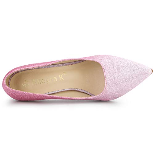 Allegra K Women's Party Glitter Stiletto Pink High Heels Pumps - 6.5 M Us #TOP4