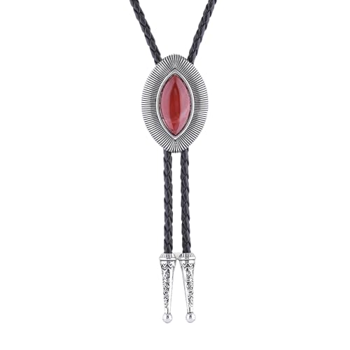 Image of Btilasif Bolo Tie Brown for Men, Scorpion Luminous Stone Cowboy Tie Western Leather Necktie Necklace for Women