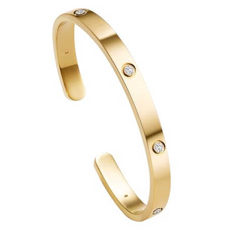 Gold Bracelets for Women, Dainty Gold Bangle Bracelets For Women Non Tarnish Bangle Cuff Bracelet Jewelry Gifts