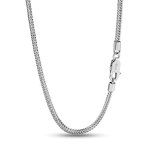 Dankadi Collana fine cubano Chopin larghezza 2 mm in argento Sterling 925, catena cubana, maglia fine stile rock, punk, hip pop serpente, regalo di gioielli, festa di compleanno, per uomo e donna,