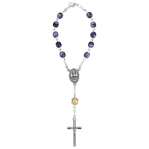 MaMeMi Rosario de coche azul jaspeado con cierre Cover